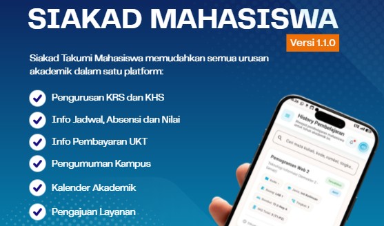 Kini Lebih Praktis, Siakad Politeknik Takumi untuk Mahasiswa Bisa Diakses Lewat Mobile