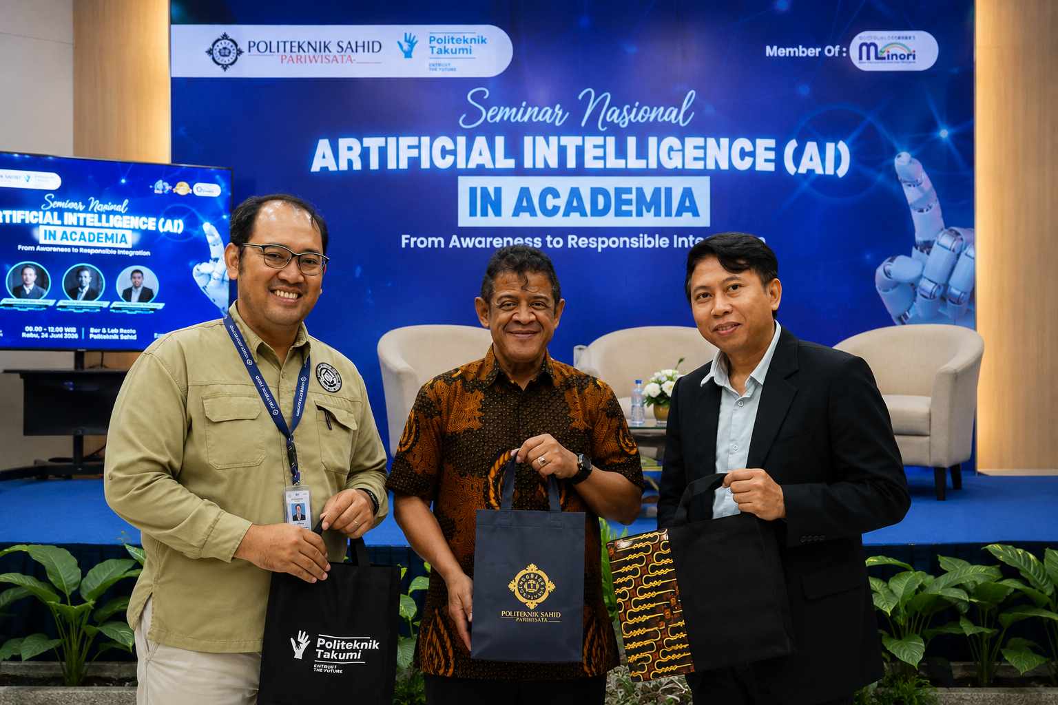 Politeknik Takumi dan Politeknik Sahid Gelar Seminar Nasional Artificial Intelligence (AI) di Dunia Akademik
